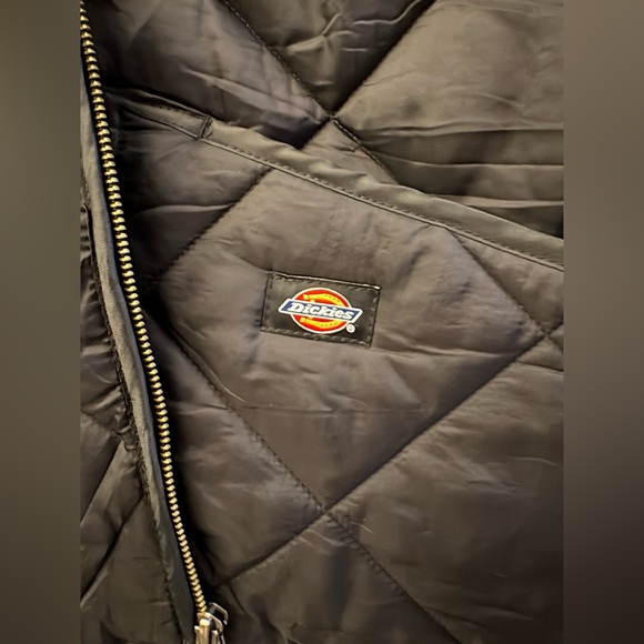 Dickies Men’s Quilted Vest Crew Neck Cotton Jersey Lined Full Zip Black XL - Picture 4 of 7
